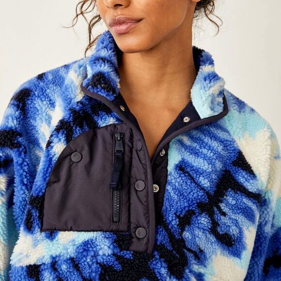 NEW Free People $168 Rocky Ridge Oversized Combo Fleece Jacket Women's Small - Picture 11 of 13